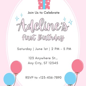 Girls Birthday Party Invitation