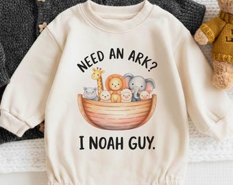 Body del Arca de Noé, regalo cristiano para bebé, divertido conjunto cristiano para bebé niño, ropa para recién nacido, regalo de bautismo