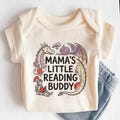 Mama's Little Reading Buddy Baby Onesies\u00ae - Cute Book Lover Dragon Bodysuit