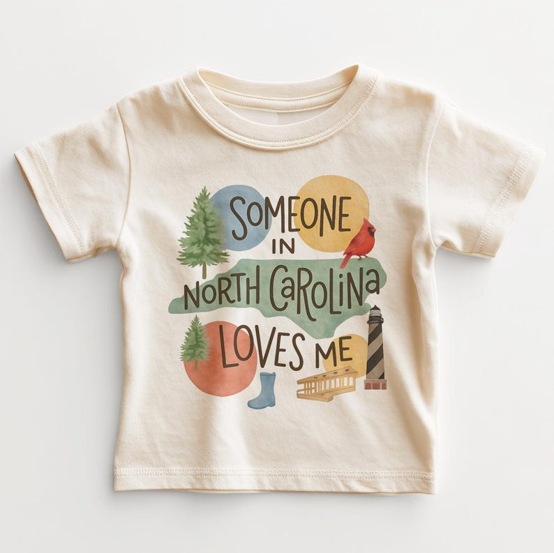 Someone In North Carolina Loves Me Baby Onesie - Cute NC State Pride Bodysuit image 1