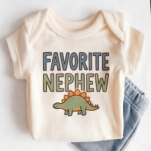 Favorite Nephew Baby Onesies® - Cute Dinosaur Nephew Gift Bodysuit