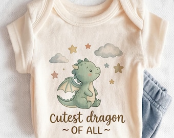 Cutest Dragon Of All Baby Onesie - Cute Dragon Baby Shower Gift Bodysuit