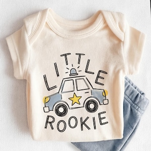 Little Rookie Baby Onesie - Cute Police Car Bodysuit for Future Officer