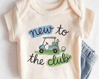 New To The Club Baby Onesie - Cute Golf Themed Newborn Bodysuit