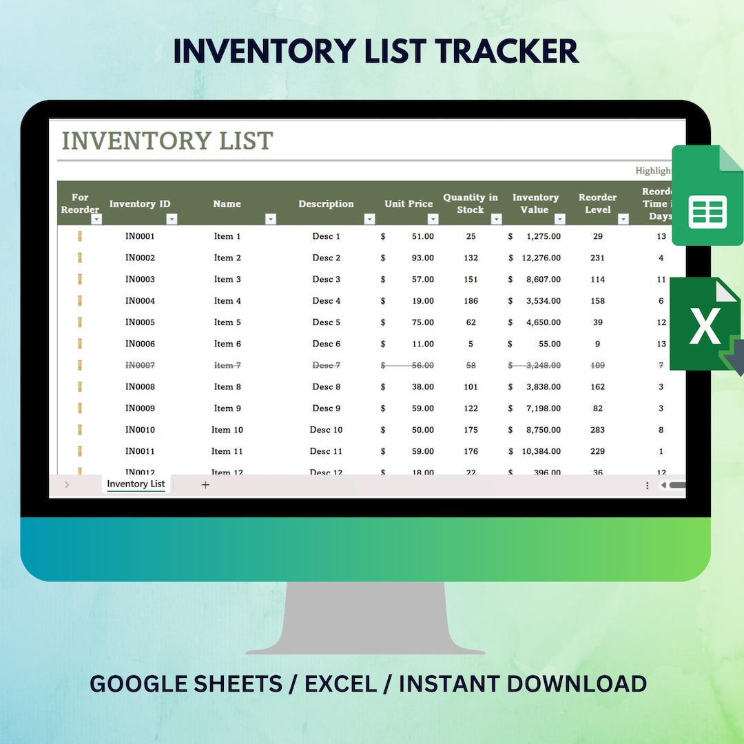 Inventory Management List Stock Holding Sheet Warehouse Stock Unit ...