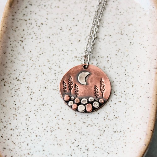 Copper Creekbed Necklace Copper Tree Necklace Creek Nature Etsy