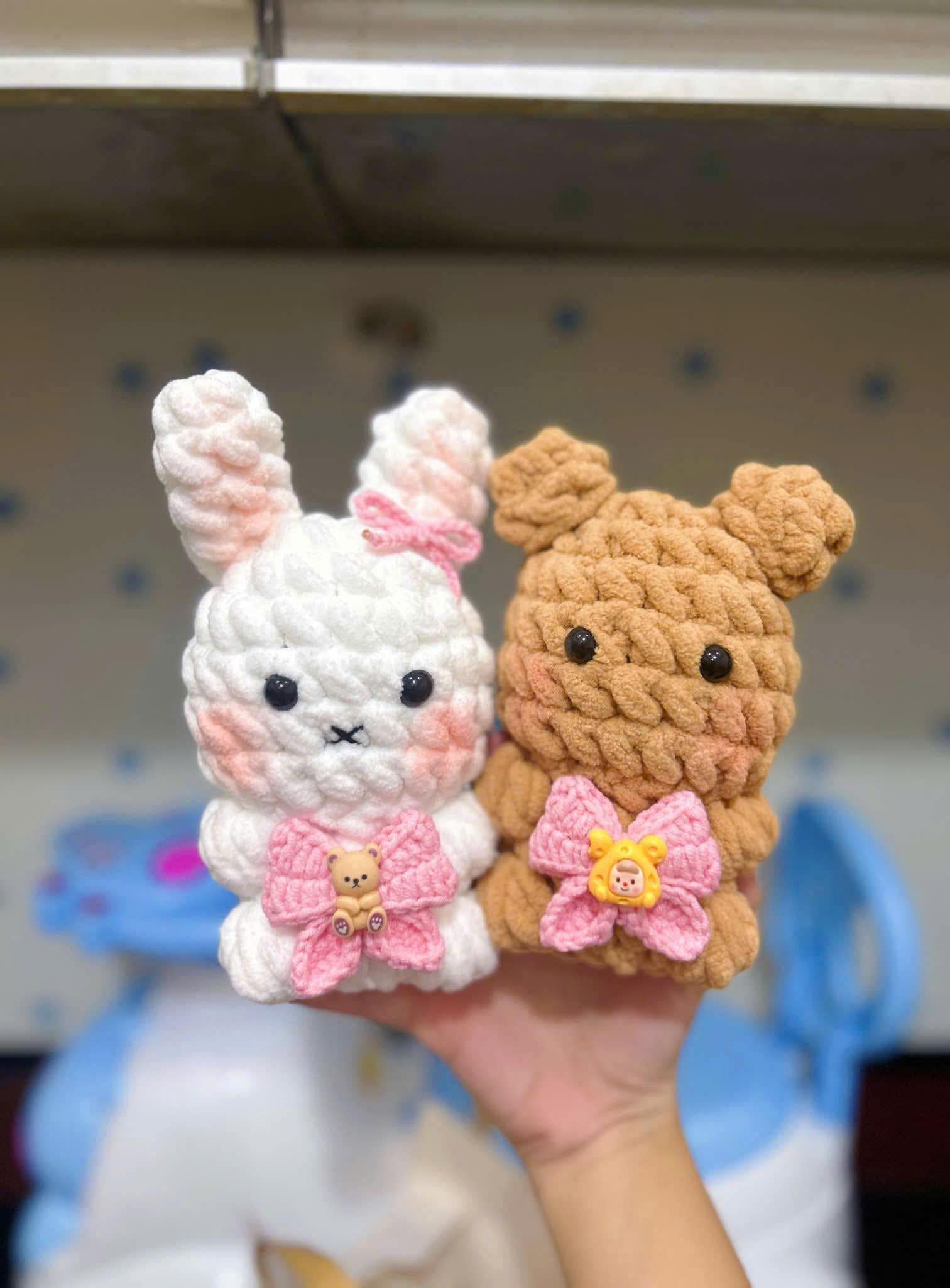 Miffy Bunny and Bear Couple Valentine Crochet Pattern