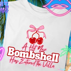 Love Island Comfort Colors Tee: "Hot New Bombshell" Retro Graphic