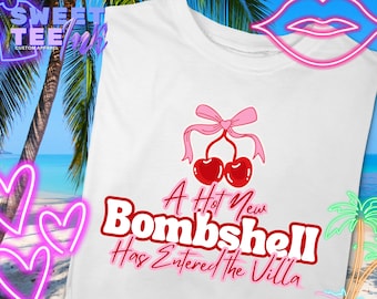 Love Island Comfort Colors Tee: "Hot New Bombshell" Retro Graphic