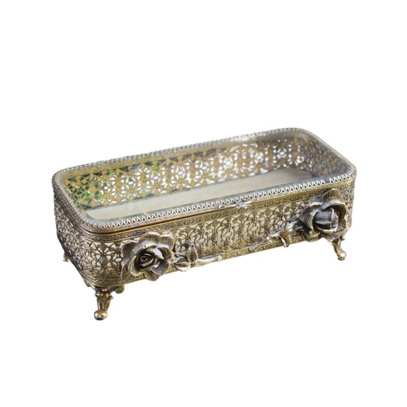 Victorian Vintage Ormolu Gold Gilded Vanity Trink… - image 1