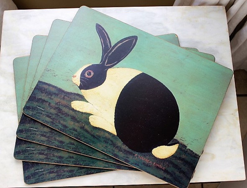 Bunny Placemats Pimpernel Rabbit Set of 4 vintage Warren Etsy