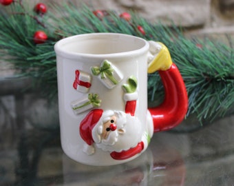 Santa Mug Coffee Roller Skates Japan 1980s Vintage