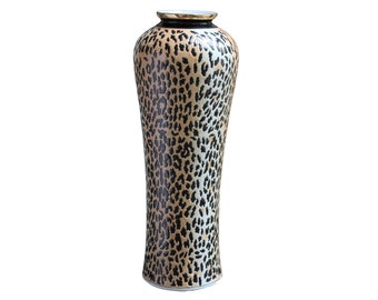 Leopard Vase Kinder Harris Vintage Post Modern Tall