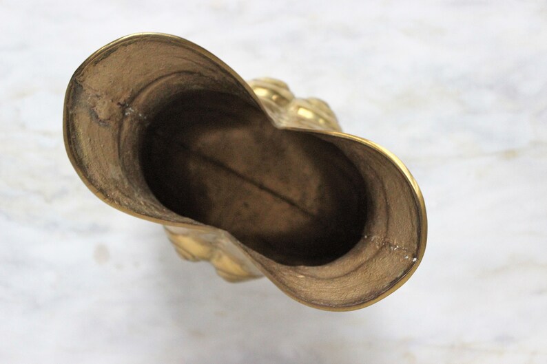 Brass Vase Art Deco Flared Lip Vintage 1970s Kmart Solid Brass Etsy