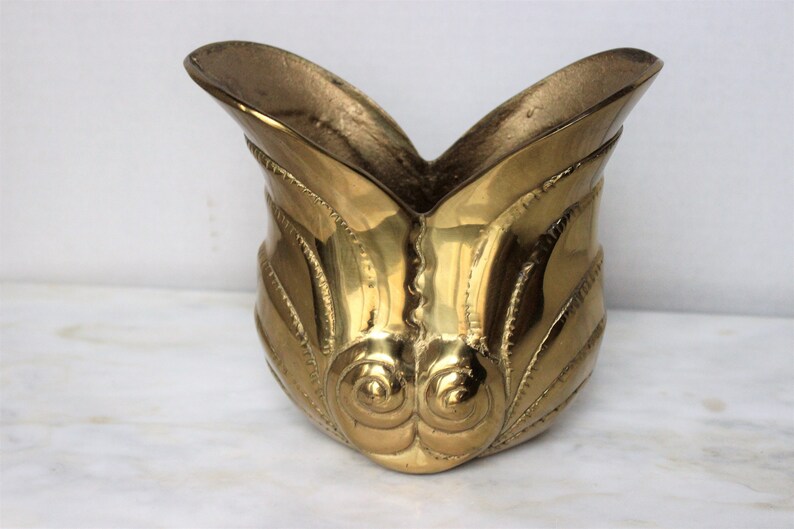 Brass Vase Art Deco Flared Lip Vintage 1970s Kmart Solid Brass Etsy