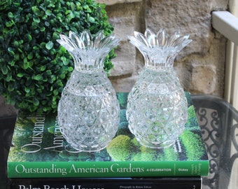 Pineapple Candle Holders by Godinger Shannon Crystal Set Of 2 Minor Chip
