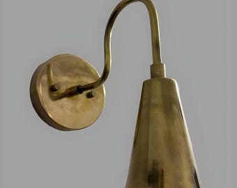 Mid Century Brass Wall Sconce – Italian Stilnovo Style Wall Lamp Bedside Wall Sconce Elegence Sputnik Wall Fixture