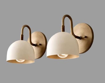 Mid Century Modern Brass Wall Sconce Minimalist Bedside Lamp Vintage Italian Wall Lighting Bathroom Vanity Light