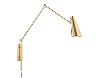 Mid-Century Messing Wandleuchte im Stilnovo Stil