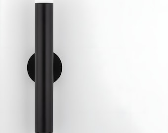 Mid Century Modern Brass Cylinder Wall Sconce, Minimalist Double-End Light