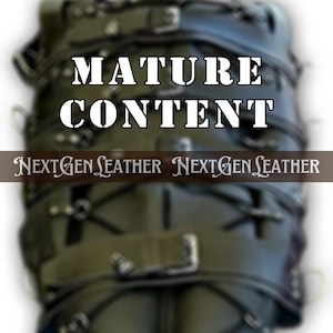 Full-Body Leather Bondage Sleep Sack with Straps & D-Rings – Heavy-Duty Restraint Gear for Cosplay Play and Roleplay | Mature
