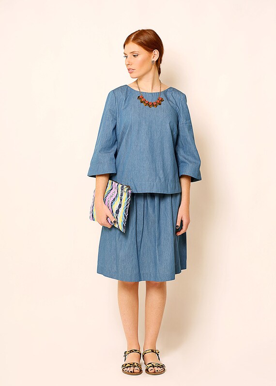 light blue dressy top