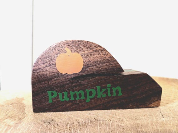 Fall Puzzle Box Lid Holder – Peace, Puzzles & Pumpkin – Handmade Wood and Green Resin Stand - Puzzle Lovers Gift