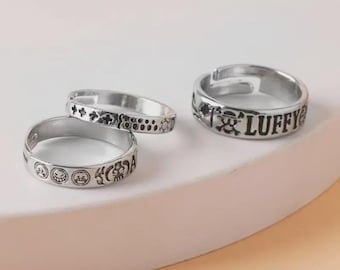 Verstelbare ringen geïnspireerd op One Piece – Luffy, Law, Ace