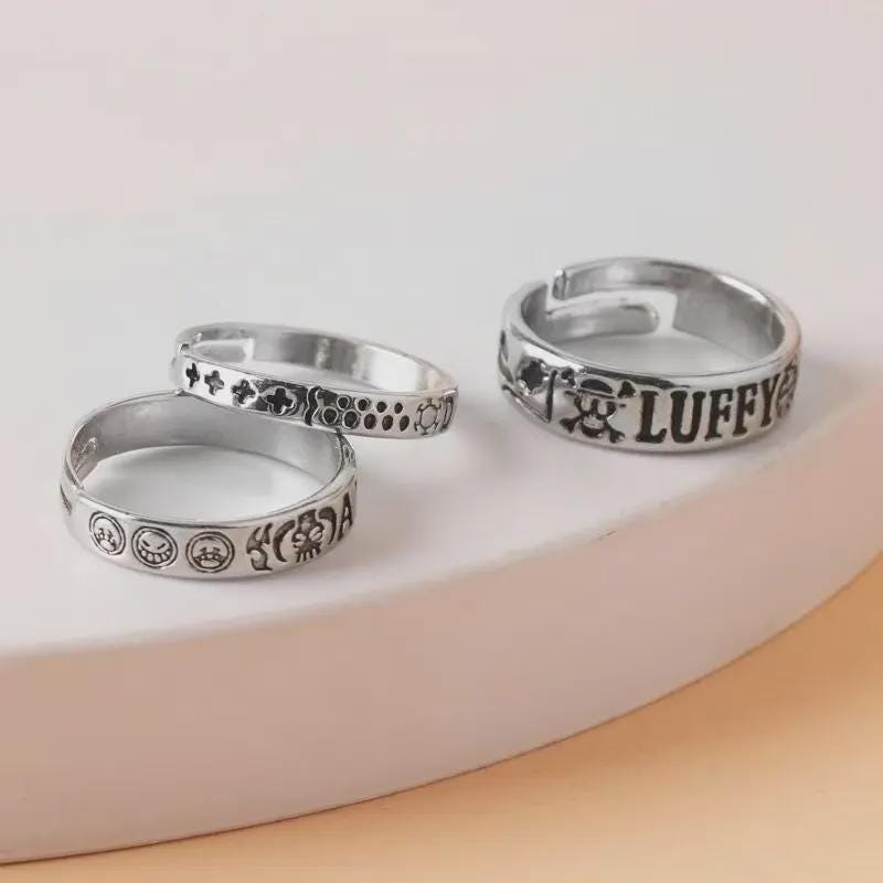 One Piece-inspired Adjustable Rings – Luffy, Law, Ace - Etsy
