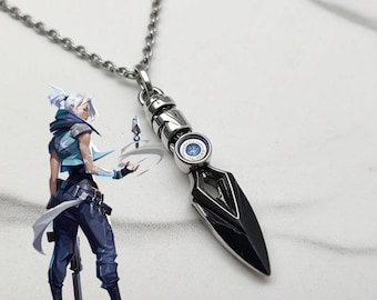 Handmade Metal Kunai Necklace Inspired by Valorant Jett | Gaming Jewelry Pendant | Geek Gift for Anime & Esports Fans