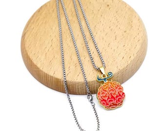 One Piece MeraMera No Mi Halskette Metallkette mit Verschluss