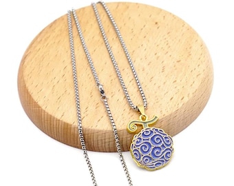 One Piece Gomugomu No Mi Halskette, Metallkette mit Verschluss