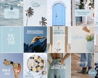 Plantillas de Instagram de bienestar: Kit holístico para redes sociales en Canva (descarga digital)
