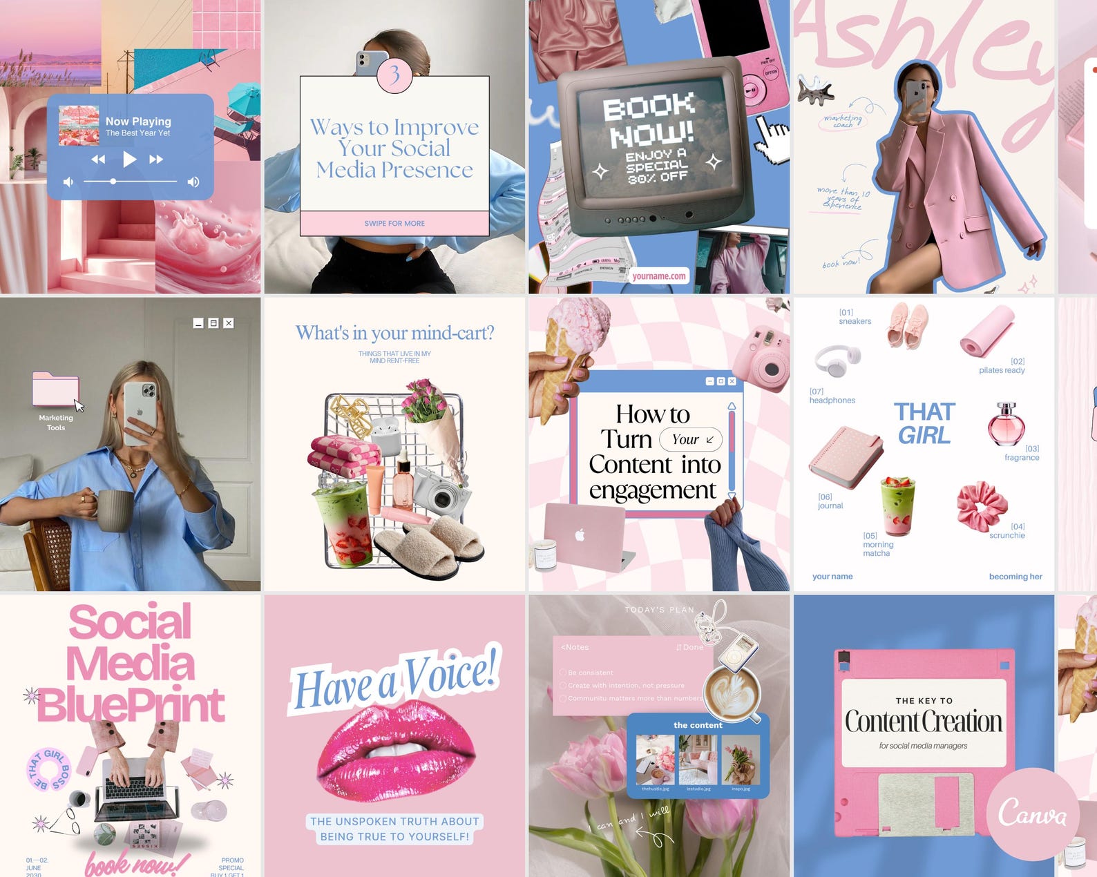 40 Instagram Carousel Templates for Social Media Managers | Editable ...