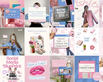 40 Instagram Carousel Templates for Social Media Managers | Editable Canva Strategy Pack