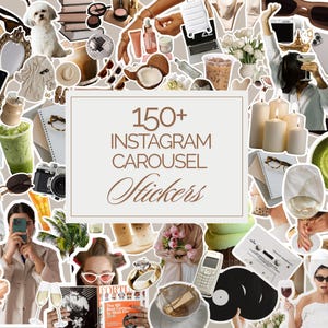 150+ Instagram Stickers | Canva Wellness Pack (PNG) image 1