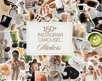 150+ Instagram Stickers | Canva Wellness Pack (PNG)