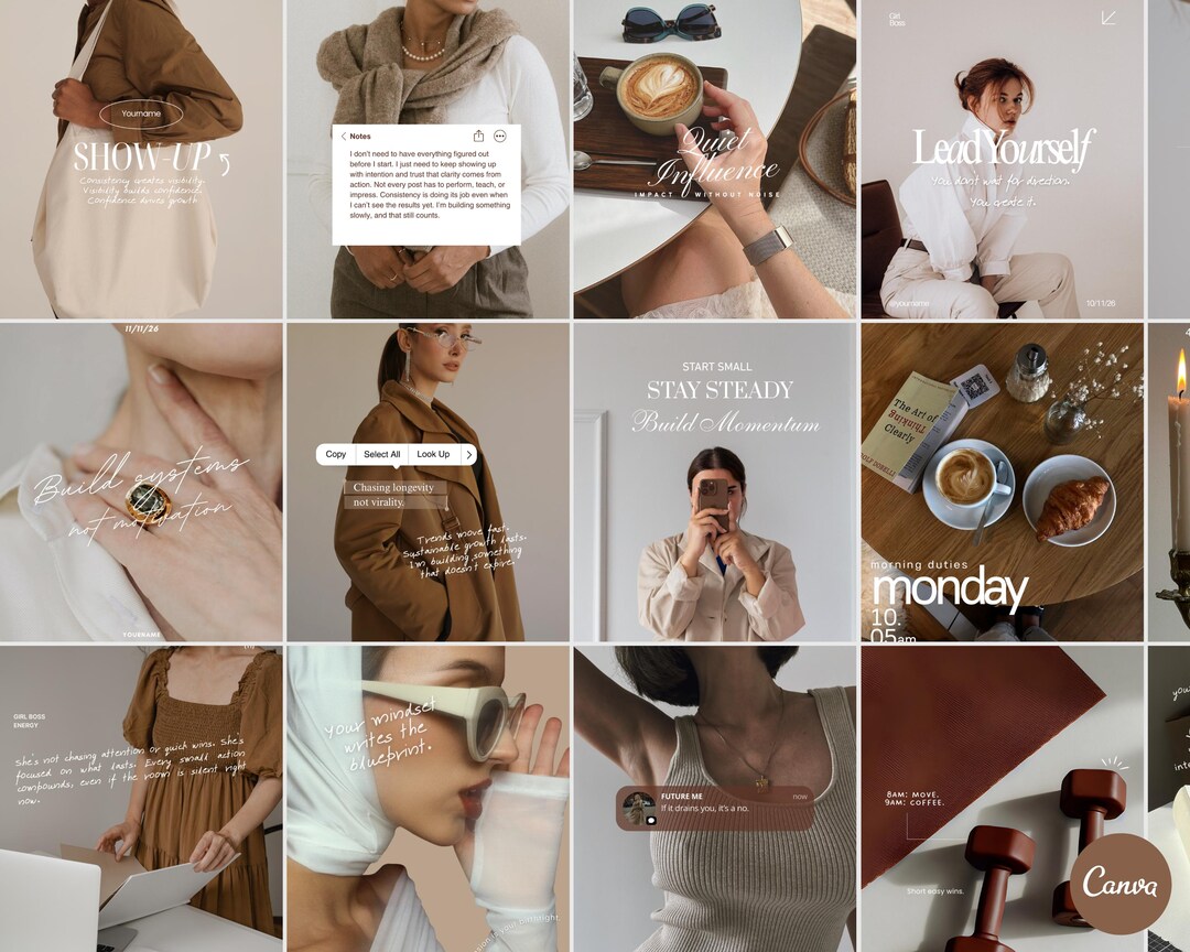 Brown Instagram Templates | Canva Content Creator Pack (digital ...