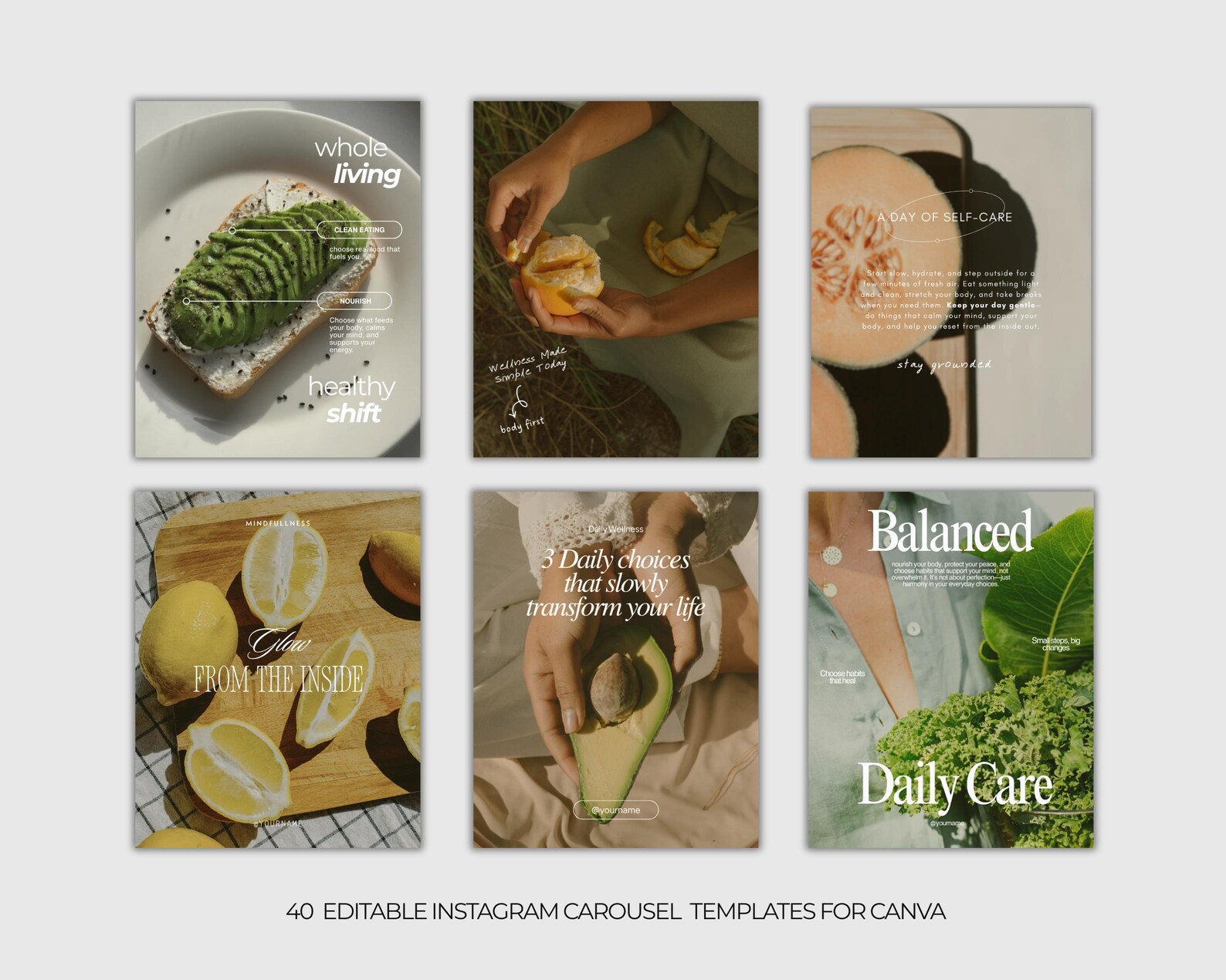 Wellness Instagram Carousel Templates | Canva Social Media Pack ...