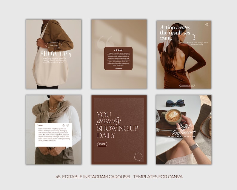 Brown Instagram Templates | Canva Content Creator Pack (digital ...