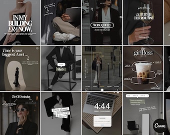 Girl Boss Instagram Vorlagen | Canva Carousel, Ästhetischer Inhalt (Digitaler Download)