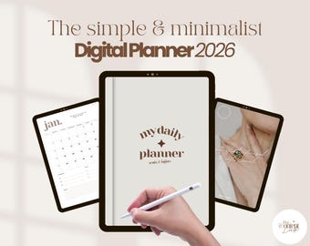 Agenda digital minimalista 2026 / Diaria, semanal, mensual (descarga digital)