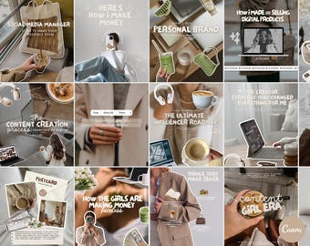 40 Content Creator Instagram Templates, Canva Bundle for Social Media Managers, UGC Influencers