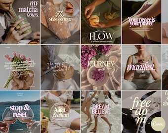 Wellness Instagram Karussell-Vorlagen | Canva Social Media Pack (Digitaler Download)