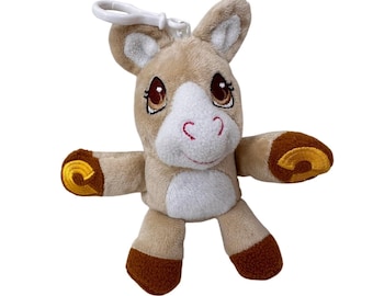 Wuggle Pets Horse Plush Keychain 6in Tan Stuffed Animal Toy Lovey Vintage 2011