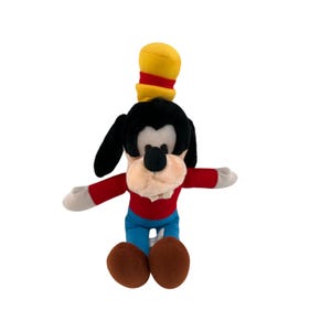 Vintage Disneyland Goofy Plush Doll With Tall Hat Disney 16 Inch Stuffed Animal