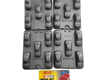 Juego de moldes vintage de Jell-O NASCAR, promoción de autos de carrera, postre de gelatina de los 90