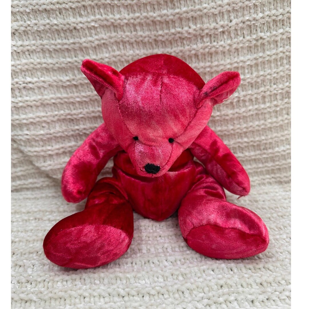 Russ Berrie Teddy Bear Kisses Red Plush Stuffed Animal Vintage 12 Inch ...