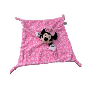 Disney Baby Minnie Mouse Lovey Security Blanket Pink Polka Dot Plush Kids Toy image 1