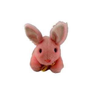 Vintage 1991 4K Special Effects Pink Plush Bunny Rabbit Toy Easter Retro Eyes